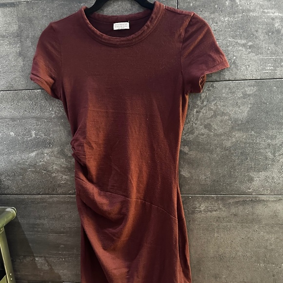 Brunello Cucinelli Rouched wool Bodycon dress with Monili Trim size XS - Picture 3 of 16